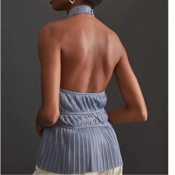 Anthropologie Pleated Halter Top Size L - Picture 4 of 7
